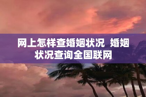 网上怎样查婚姻状况  婚姻状况查询全国联网