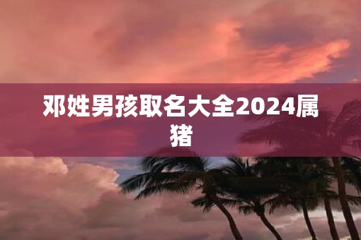 邓姓男孩取名大全2025属猪