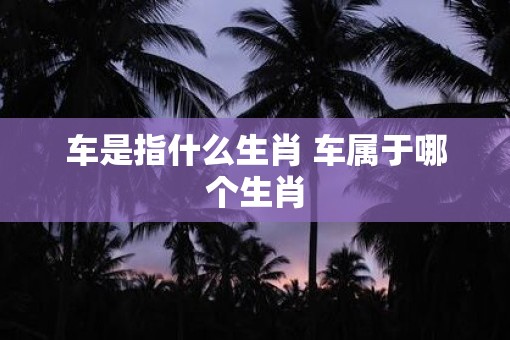 车是指什么生肖 车属于哪个生肖