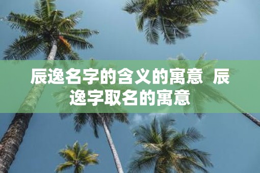 辰逸名字的含义的寓意  辰逸字取名的寓意