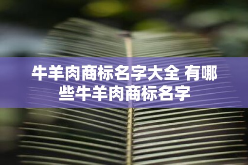 牛羊肉商标名字大全 有哪些牛羊肉商标名字