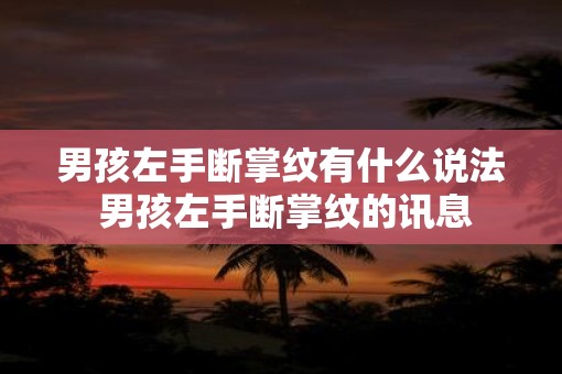 男孩左手断掌纹有什么说法 男孩左手断掌纹的讯息