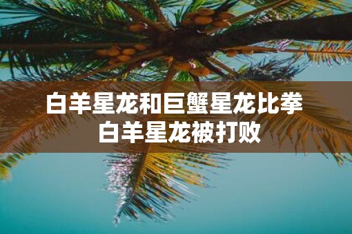 白羊星龙和巨蟹星龙比拳  白羊星龙被打败