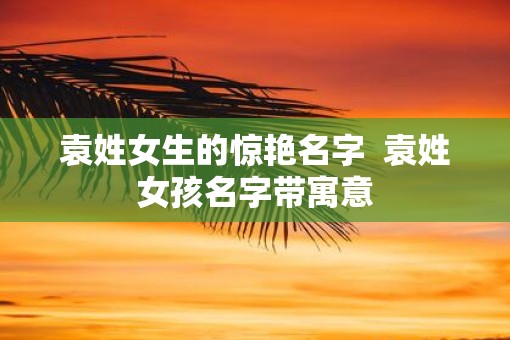 袁姓女生的惊艳名字 袁姓女孩名字带寓意 袁姓女生的惊艳名字 袁姓女孩名字带寓意