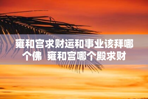 雍和宫求财运和事业该拜哪个佛  雍和宫哪个殿求财 雍和宫求财运和事业该拜哪个佛  雍和宫哪个殿求财