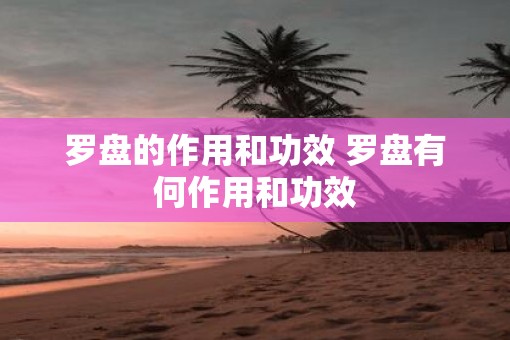 罗盘的作用和功效 罗盘有何作用和功效