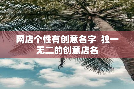 网店个性有创意名字 独一无二的创意店名 网店个性有创意名字 独一无二的创意店名