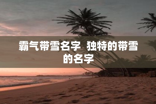 霸气带雪名字  独特的带雪的名字