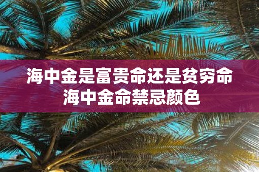 海中金是富贵命还是贫穷命 海中金命禁忌颜色