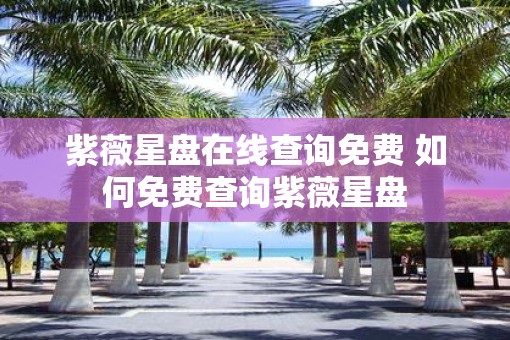 紫薇星盘在线查询免费 如何免费查询紫薇星盘