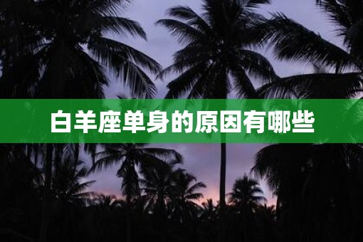 白羊座单身的原因有哪些