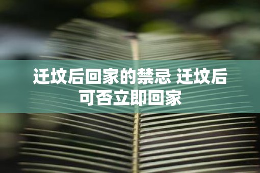 迁坟后回家的禁忌 迁坟后可否立即回家