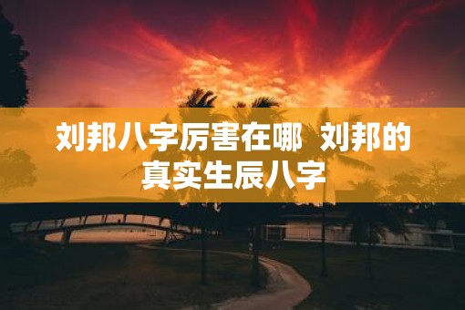 刘邦八字厉害在哪  刘邦的真实生辰八字