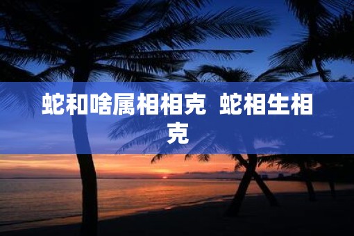 蛇和啥属相相克  蛇相生相克