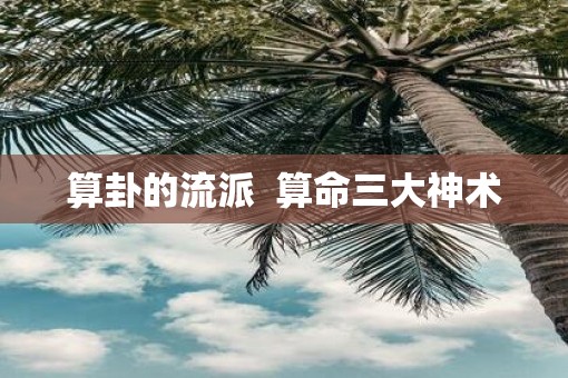 算卦的流派  算命三大神术