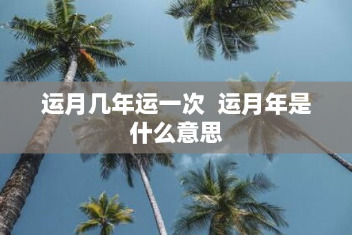 运月几年运一次  运月年是什么意思