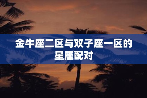 金牛座二区与双子座一区的星座配对