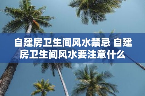自建房卫生间风水禁忌 自建房卫生间风水要注意什么