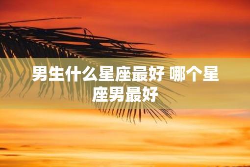 男生什么星座最好 哪个星座男最好