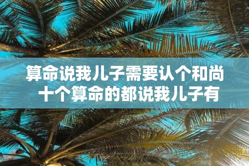 算命说我儿子需要认个和尚  十个算命的都说我儿子有出息