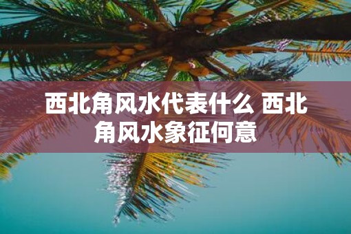 西北角风水代表什么 西北角风水象征何意