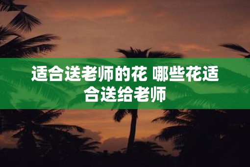 适合送老师的花 哪些花适合送给老师
