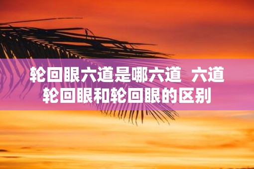 轮回眼六道是哪六道  六道轮回眼和轮回眼的区别