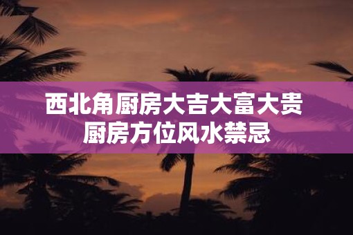西北角厨房大吉大富大贵 厨房方位风水禁忌