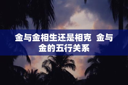 金与金相生还是相克  金与金的五行关系