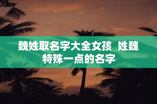 魏姓取名字大全女孩  姓魏特殊一点的名字