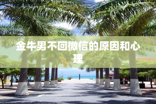 金牛男不回微信的原因和心理