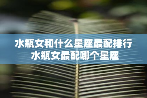水瓶女和什么星座最配排行 水瓶女最配哪个星座