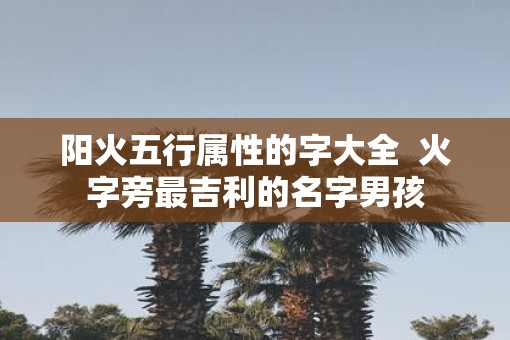 阳火五行属性的字大全  火字旁最吉利的名字男孩
