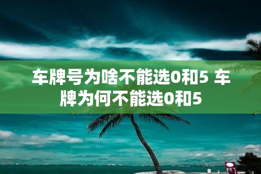 车牌号为啥不能选0和5 车牌为何不能选0和5