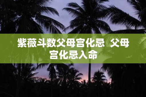 紫薇斗数父母宫化忌  父母宫化忌入命