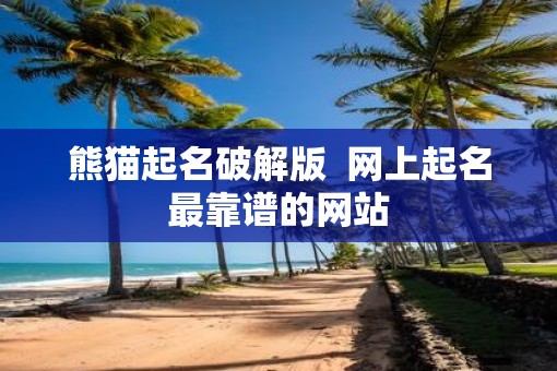 熊猫起名破解版  网上起名最靠谱的网站