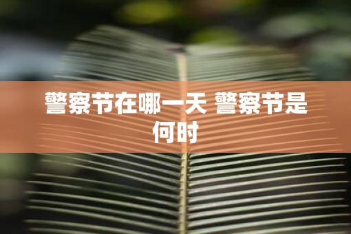 警察节在哪一天 警察节是何时