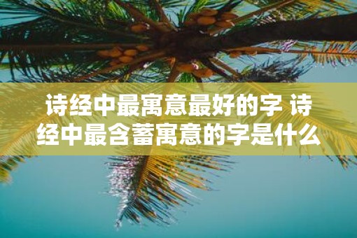 诗经中最寓意最好的字 诗经中最含蓄寓意的字是什么