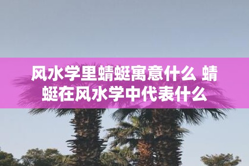 风水学里蜻蜓寓意什么 蜻蜓在风水学中代表什么