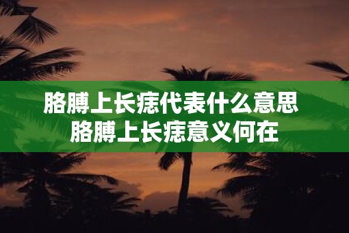胳膊上长痣代表什么意思 胳膊上长痣意义何在