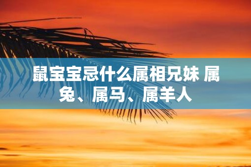 鼠宝宝忌什么属相兄妹 属兔、属马、属羊人