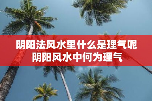 阴阳法风水里什么是理气呢 阴阳风水中何为理气