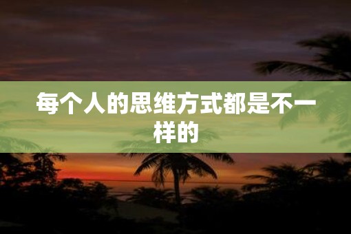 每个人的思维方式都是不一样的