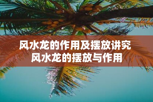 风水龙的作用及摆放讲究 风水龙的摆放与作用