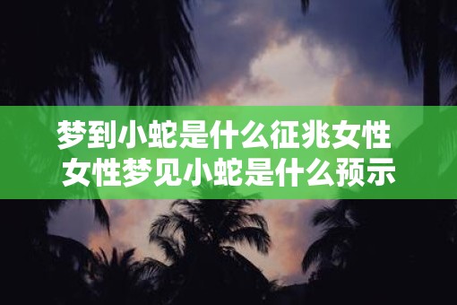 梦到小蛇是什么征兆女性 女性梦见小蛇是什么预示