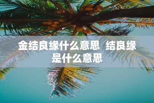 金结良缘什么意思  结良缘是什么意思