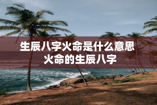 生辰八字火命是什么意思  火命的生辰八字