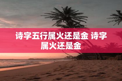 诗字五行属火还是金 诗字属火还是金