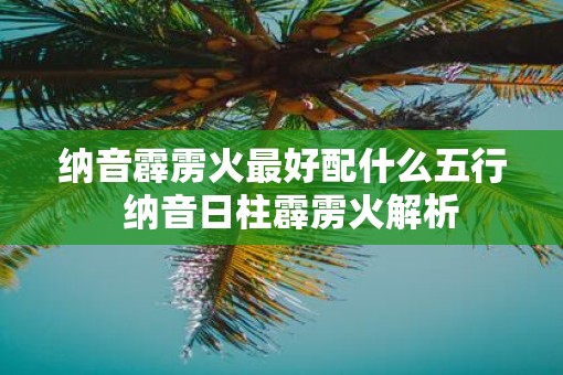 纳音霹雳火最好配什么五行  纳音日柱霹雳火解析