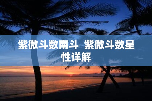 紫微斗数南斗  紫微斗数星性详解